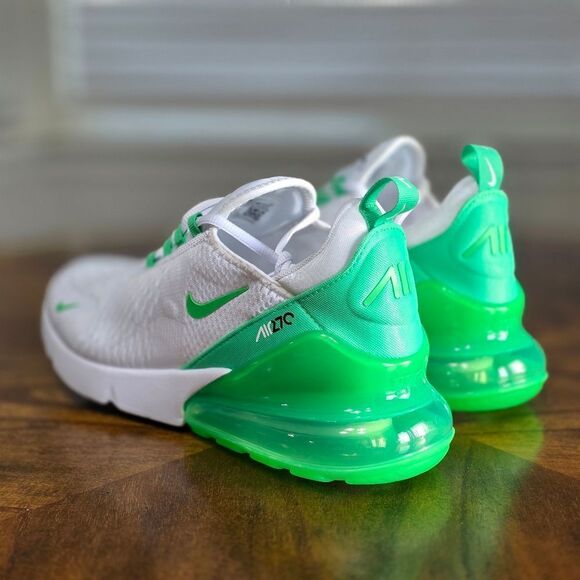 Nike Air Max 270 White/Green Shock USA Men's Size 10 /UK 9/EU 44 New AH6789-117 - Picture 6 of 16